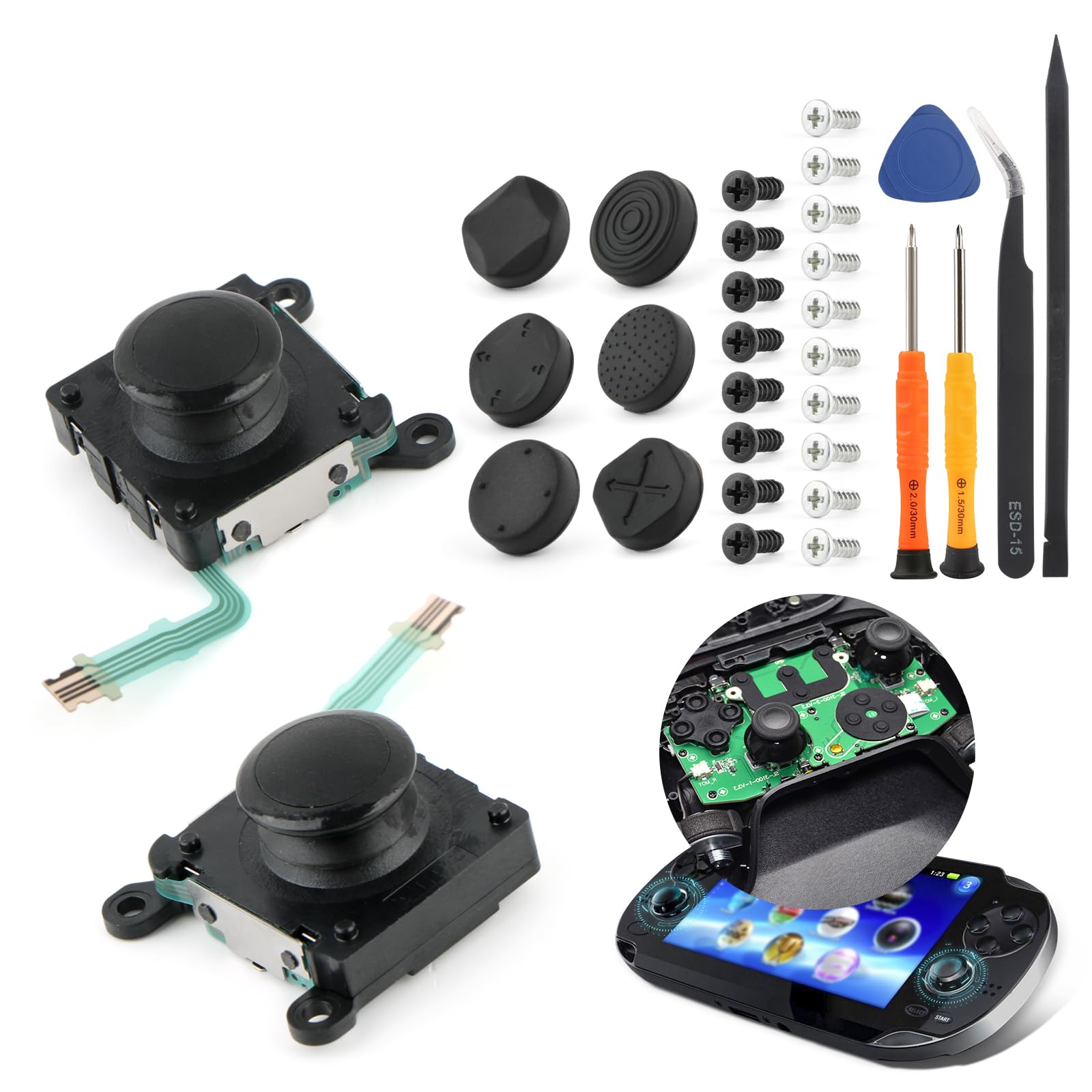PS Vita 2000用　スーパーファミコンコントローラー風 Amazon.com: for PS Vita 2000 2001 Joystick Replacement for PSV